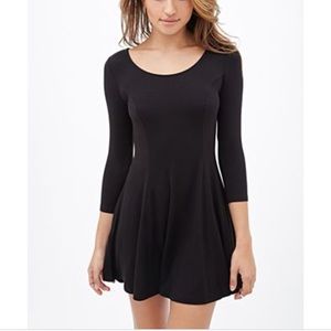 Forever 21 skater Fit-and-flare black dress